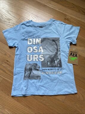 NWT Maximus Rex 7 Boys' Light Blue Dinosaur Graphic Tee